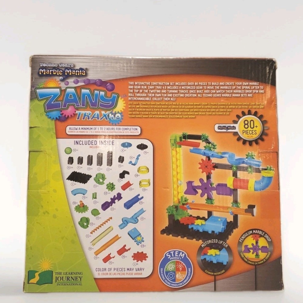 Techno Gears Marble Mania STEM Construction Set Zany Trax 4.0 NEW Unopened - Picture 2 of 8
